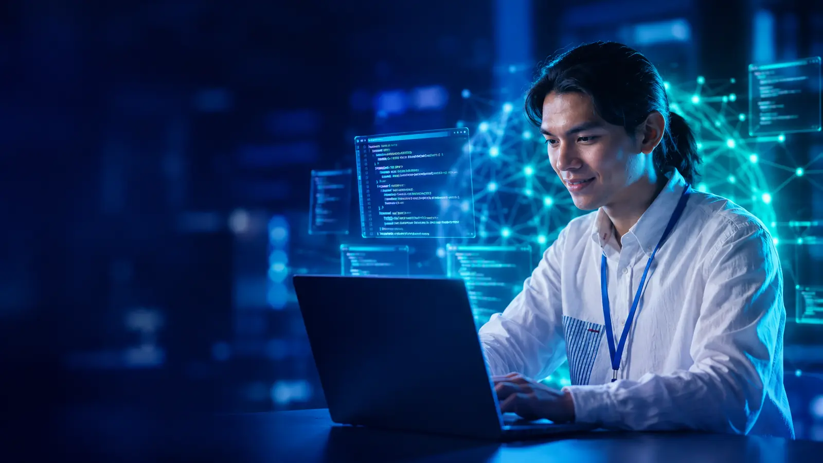 Especialista de Bekit desarrollando una solución de inteligencia artificial
